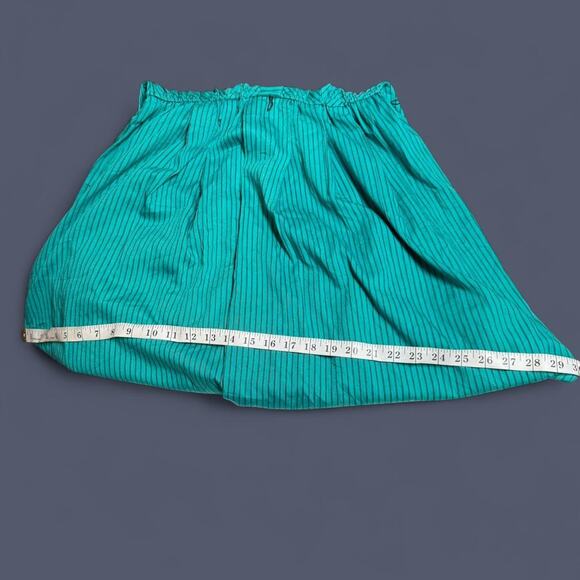 Vintage 80s whimsical teal and black striped long sleeve maxi dress womens large - Picture 8 of 8